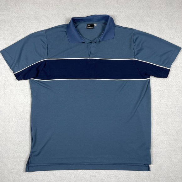 Head Polo Shirt Mens‎ Large Blue Vintage Tennis Golf Squash Pickleball Vacation - Picture 1 of 9